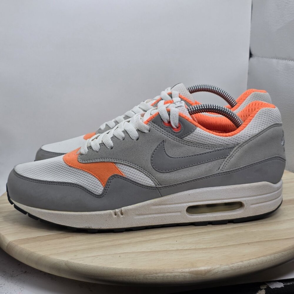 Mens Size 10.5 - Nike Air Max‎ 1 Grey Total Orange